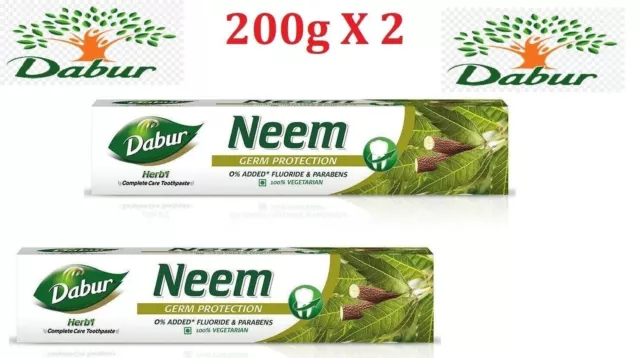 Dabur Neem Keimschutz Zahnpasta 200g x 2 angereichert mit natürlichen...