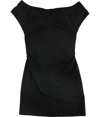 Helmut Lang Womens Ruched Bodycon Off-Shoulder Dress, Black, 10