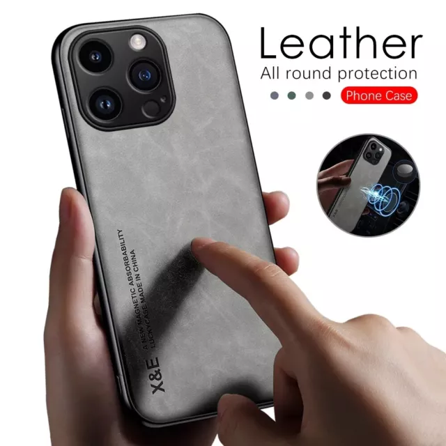 Handy Hülle Für iPhone 15 Pro Max 15 Pro Stoßfeste Leder Silikon Thin Case +Glas