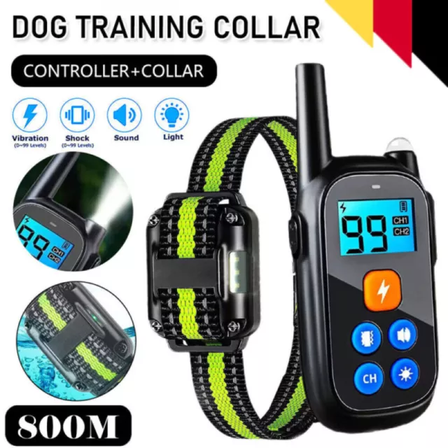 Collare E-Shock Pet Dog Training Anti-Corteccia Obedience Telecomando 800m