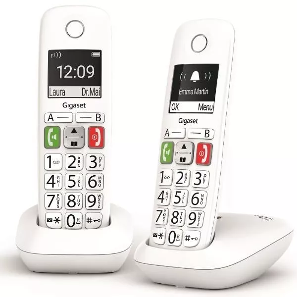 GIGASET E290 Duo Telefono Inalambrico DECT  ;Teclas grandes;Altavoz (VOL+25db