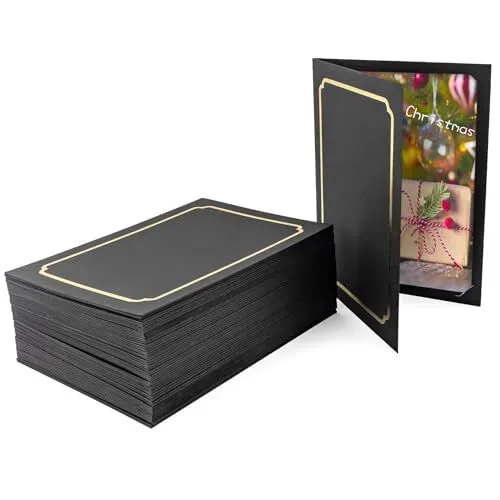 100 Pack Photo Folders for 4x6 or 5x7 Pictures Greeting Cards Paper Frames