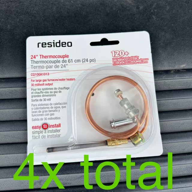 Resideo 24 In. 30mV Universal Thermocouple CQ100A1013 Pack of 4 Resideo