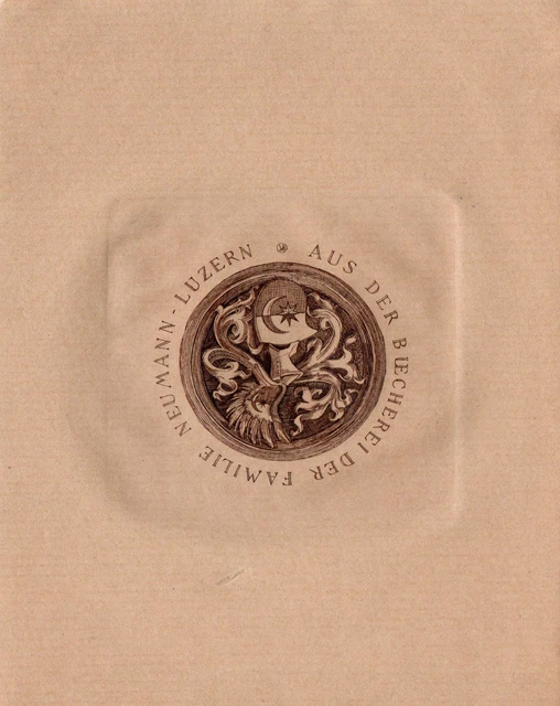 Exlibris Jean Kaufmann Neumann / Luzern Radierung etching