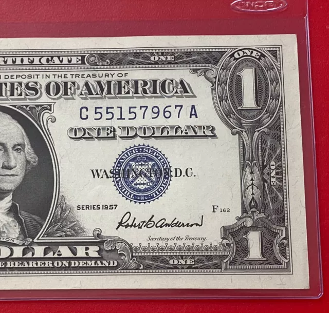 1957 $1 Dollar Silver Certificate (Blue Seal) Block C-A , Uncirculated