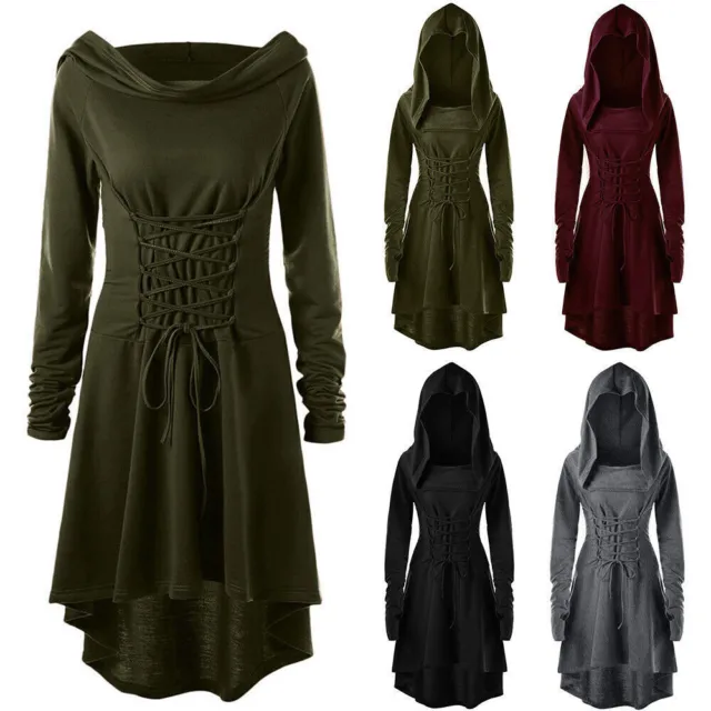 Womens Gothic Punk Witch Fancy Dress Renaissance Medieval Halloween Fancy Dress