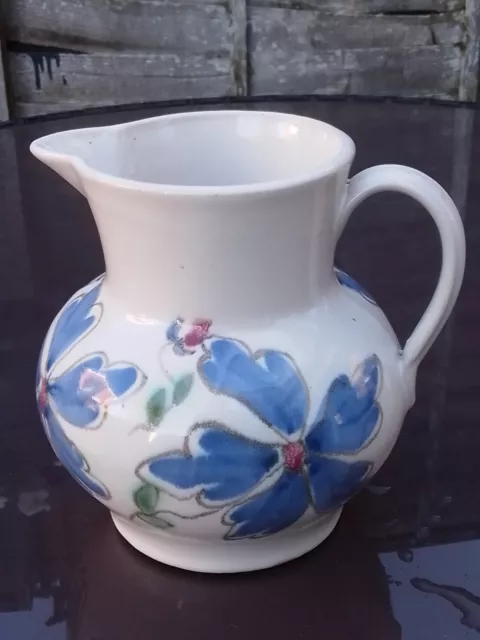 Scottish Buchan Portobello Pottery Pitcher Jug Monogrammed Hand Painted