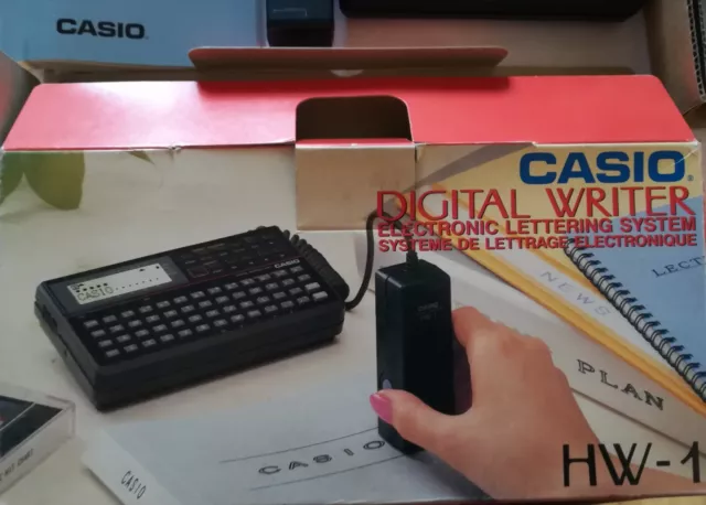 Vintage Casio Hw-1 Digital Writer Electronic Lettering System Solo Esposto Vetri