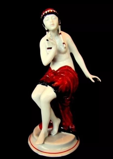 Porcelain Art Deco-German Style Art Nouveau Style Sexy Bathing Beauty Statue Fig