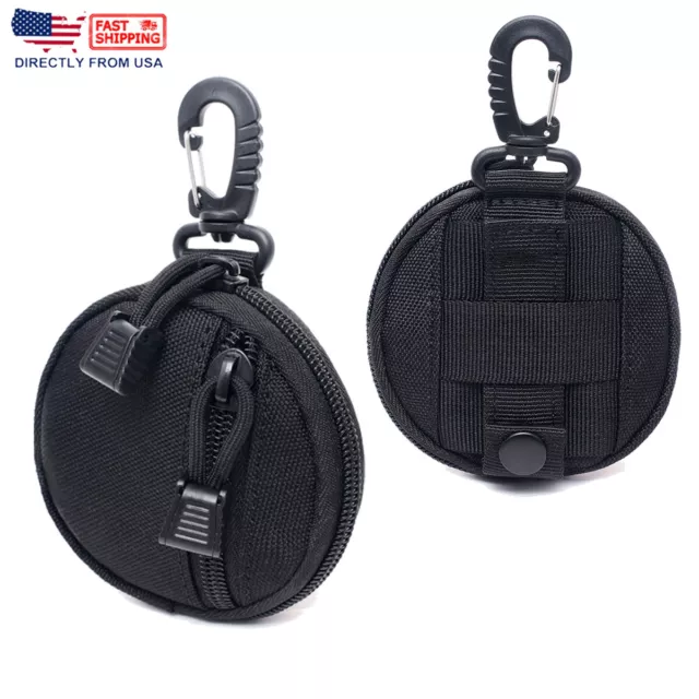 Portable Mini Coin Pouch EDC Keys Holder Waist Bag Small Round Zipper Wallet