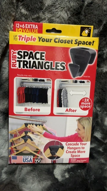 Ruby Space Triangles 16252 Hanger With Clip - Black (18 Pack)