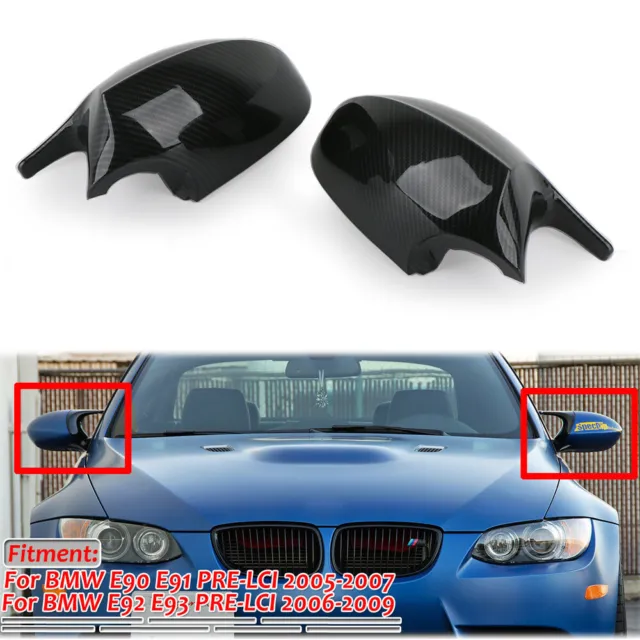 2x Spiegelkappen Gehäuse Carbon M3 Stil Für BMW 3er E90 E92 E93 PRE-LCI 2004-09