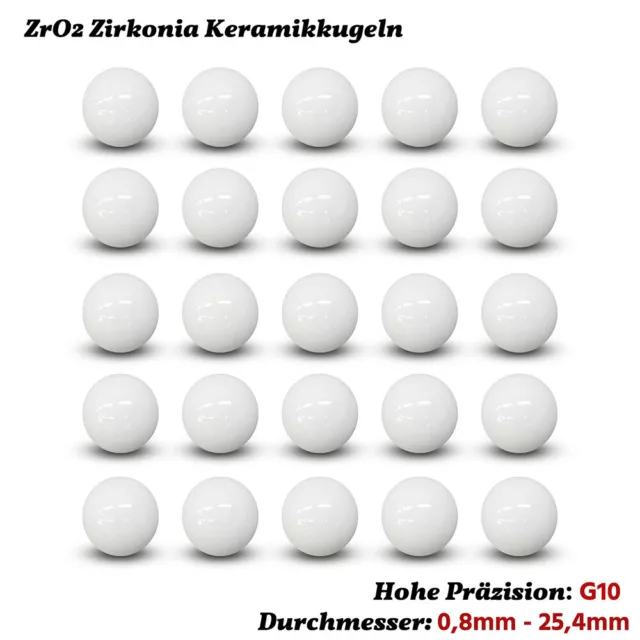 0,8-25,4mm ZrO2 Zirkonia Keramikkugeln Lagerkugel G10 Hohe Präzision Lagerkugel