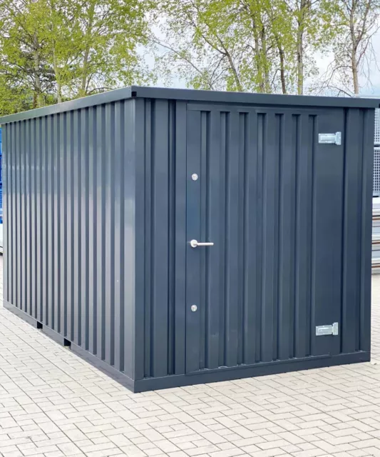 Lagercontainer Lagerschuppen Container Gartenhaus Gerätelager Anthrazit 3m 3