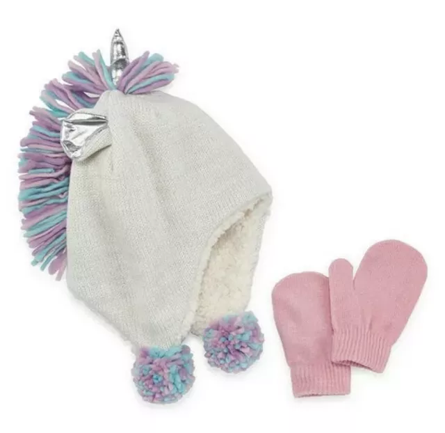 UNICORN KIDS' HAT & MITTENS SET Capelli Toddlers hat Cap 2T 4T NWT Free Ship L