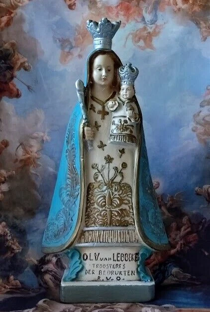 STATUE VIERGE NOIRE Notre Dame De Lebbeke En Platre De Guelfi Black ...