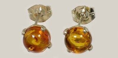Two 19thC Antique Baltic Cognac Amber Stone Gemstone Age Magic Soul Earrings