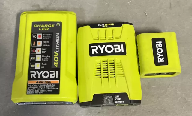 Lote De 3 Ryobi Usado De 3 Op404, Ryi120Avnm Y Bloque De Carga