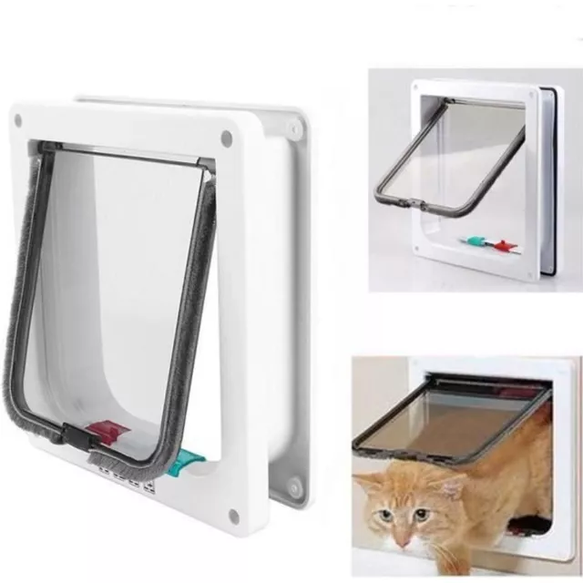 1pc Chatière pour Chat Chatière Verrouillable Facile à Installer Taille L