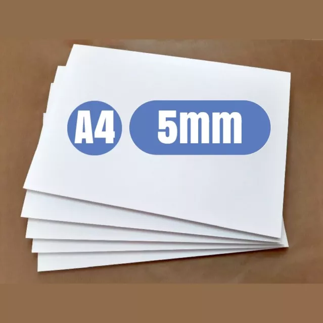 5mm - 5 Pieces of Matt White  A4 sized foamex sheet / sign board