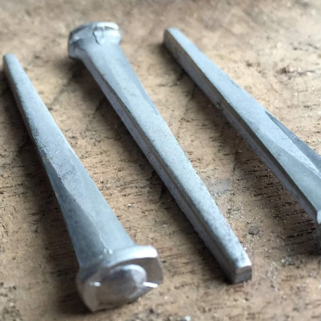 2.5" - Common Rose Head - Antique Restoration nail - Steel nail with dimple 3