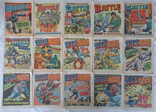 UK: 15 Battle Storm & Action Force Comics - Late 1986 Early 1987 Editions - IPC