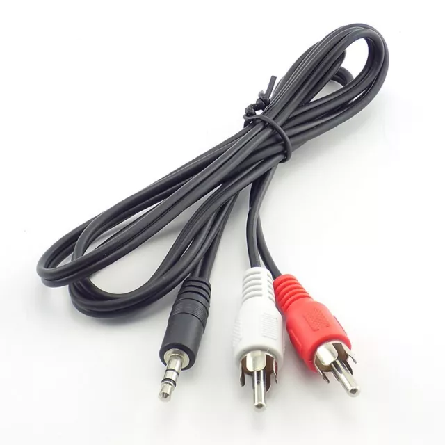 3.5mm 1/8" Jack Mini plug to 2 RCA Male Stereo Phono Audio Speaker Adapter Cable