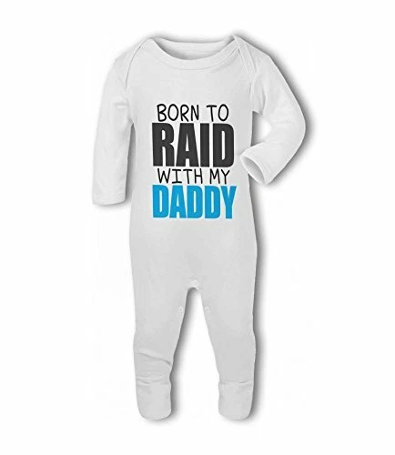 Born to Raid with my Daddy wow funny - Baby Romper Suit by BWW Print Ltd