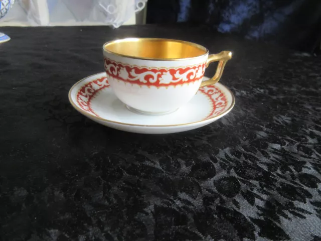 antike Espresso / Mocca Tasse vergoldet mit Untertasse Rosenthal  Jugendstil