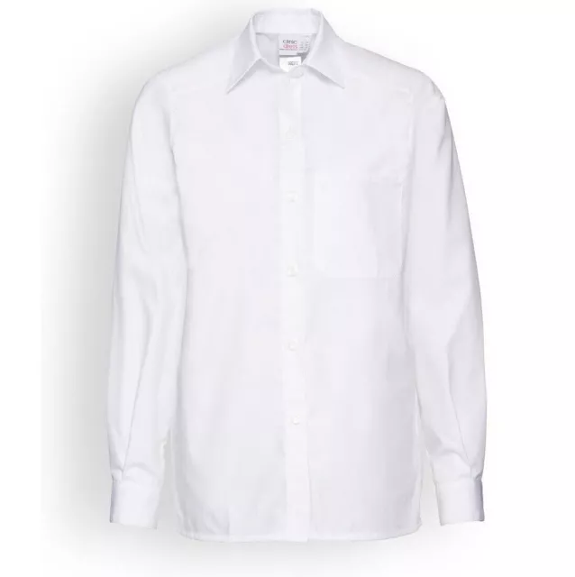 Ladies Womans White Cotton Long Sleeve Office Shirt Oxford Blouse Business Work