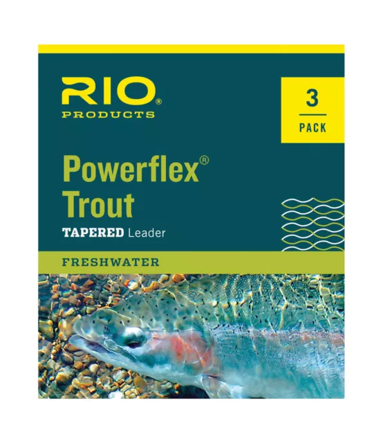 Rio 3-Pack Powerflex Trout 7.5 Ft 5X 5.0 Lb Freshwater Nylon Fly Fishing Leaders