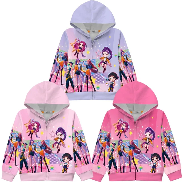 Sudadera Con Capucha Para Chicas Demon Hunters - Estilo Streetwear, Música, Y2K - Algodón Suave, Estampado