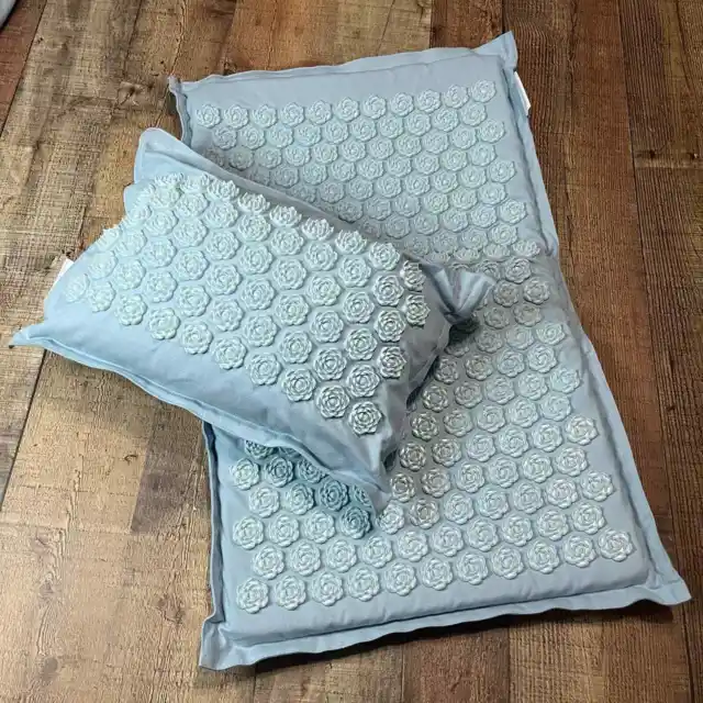 Acupresión Anja | Alfombra de viaje almohada natural orgánica lino bolsa de algodón