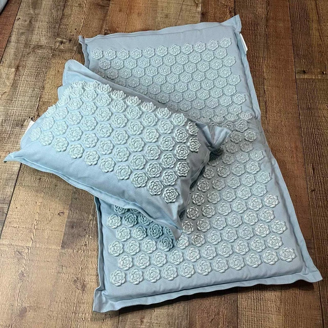Acupresión Anja | Alfombra de viaje almohada natural orgánica lino bolsa de algodón