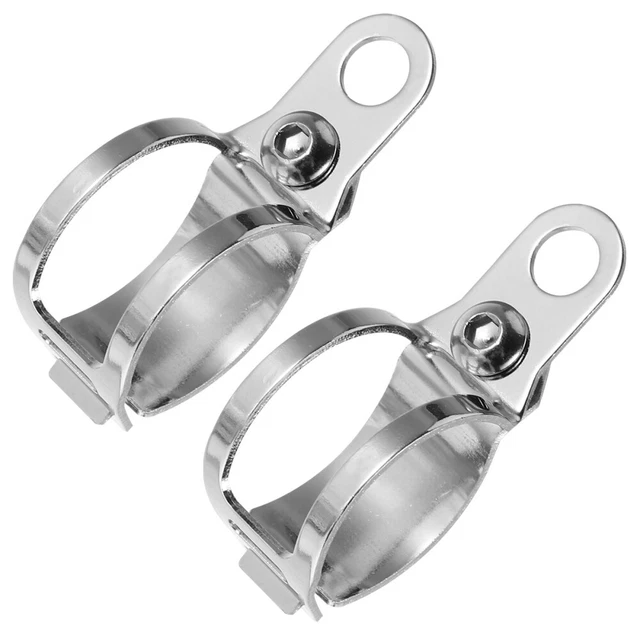 KIMISS Staffe Per Faro Motocicletta - 2 Pezzi Cromate, Per Tubi Forcella 35-41mm, Montaggio Laterale - 3