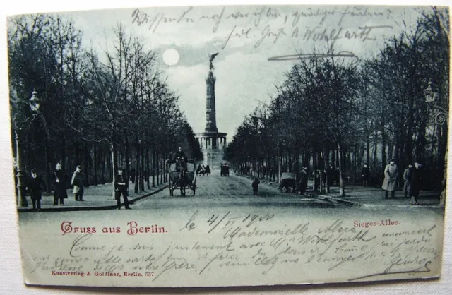 1900 AK Gruss aus Berlin Siegesallee Polizisten Kutschen Hoffer Zürich Brief