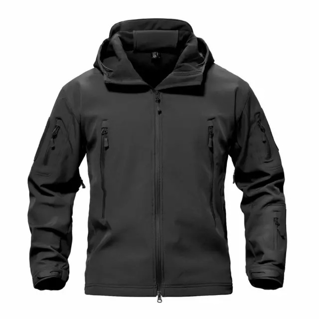 Waterproof Mens Soft Shell Jacket Army Military Fleece Coat Casual Camo Hooded