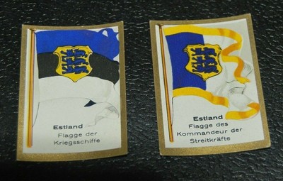 DEUTSCHE VINTAGE ZIGARETTEN-KARTE Estland Historische Flaggen der