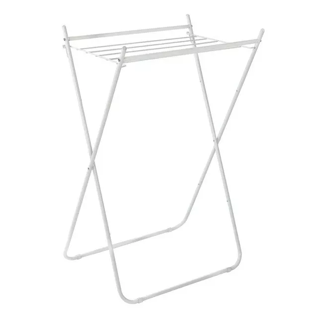 Metal Folding Clothes Drying Rack, White