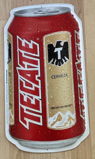 Tecate Cerveza 20” X 10” Metal Tin Bar Sign Advertising Can Shaped 2007