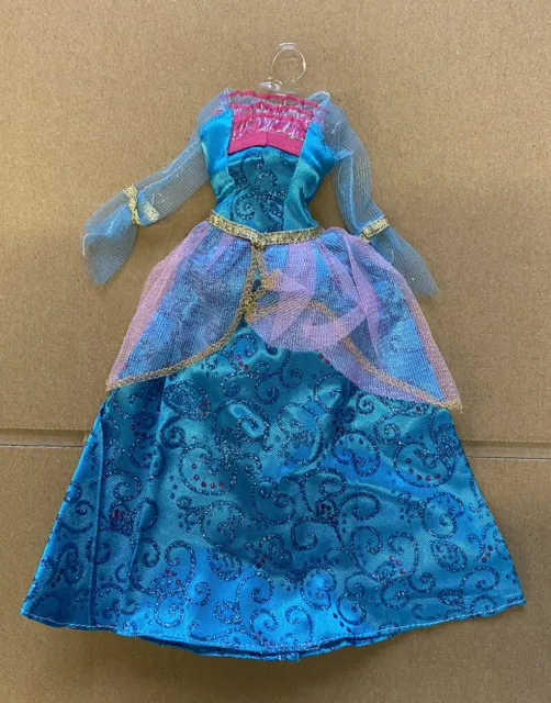Quality Sparkly Blue Pink Glitter Wedding Princess Ball Gown For dolls Uk Seller