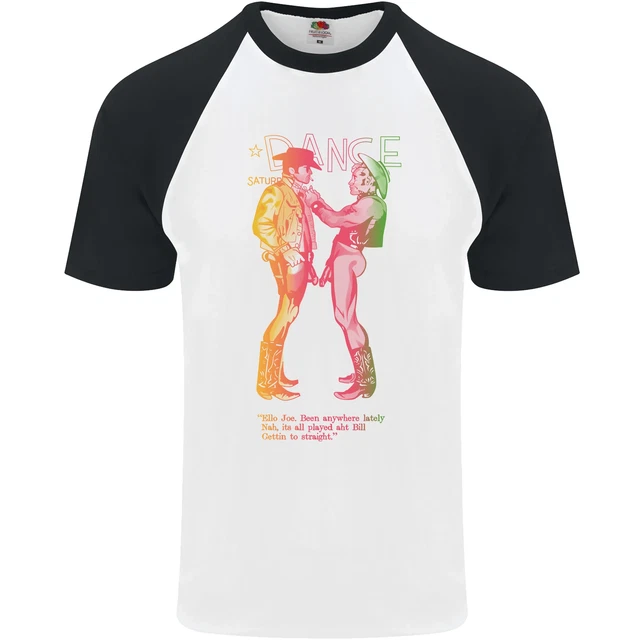Come Worn By Sid Vicious Nuda Cowboy Lgbt Uomo S/S Baseball T-Shirt