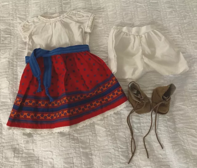 American Girl Doll JOSEFINA's BEFOREVER MEET OUTFIT Camisa+Skirt+Belt+Moccasins