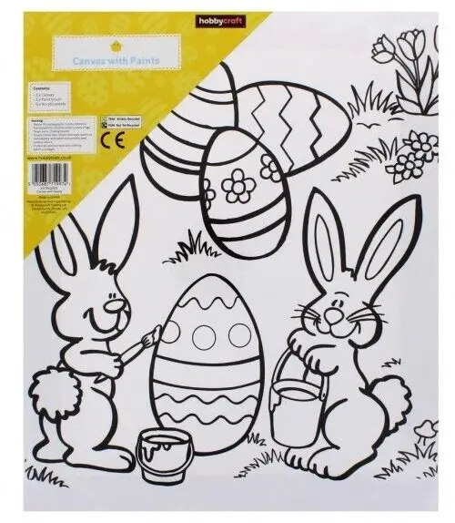 Easter Canvas Board With Paint Art Craft Kids Activity Creative Fun Boys Girls