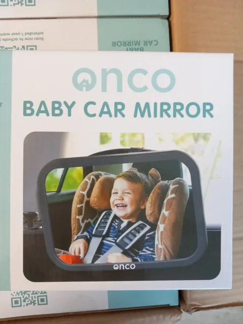 Onco 360° Baby Autospiegel, 100% Bruchsicherer Rücksitzspiegel für