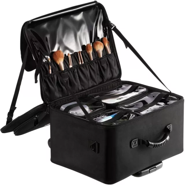 Rollende Make-up Zughülle große Aufbewahrung Professionelle Make-up Aufbewahrung Organizer 3