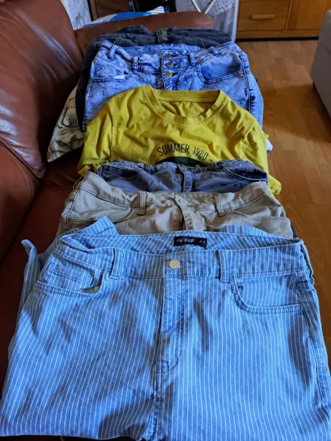 Ladies Clothing Bundle Holiday Size 10 12 Small X 14 Shorts Tshirts Dresses