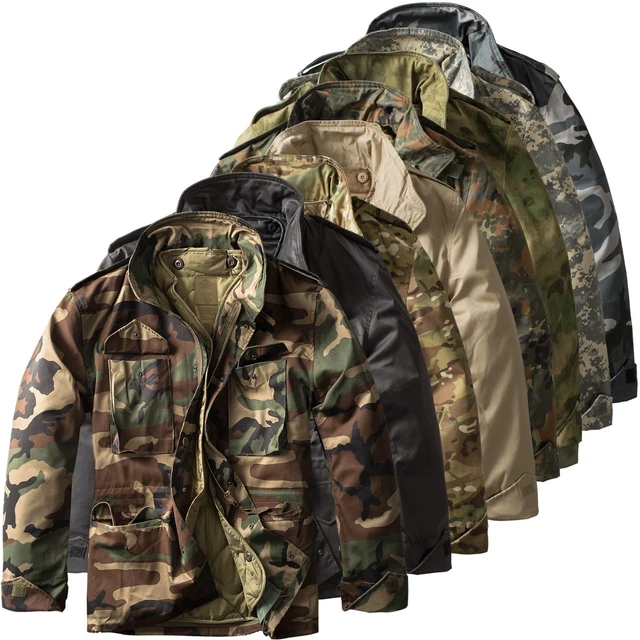 Veste Militaire M65 Style US Army - Taille S à 7XL - Camouflage - Neuf Avec étiquettes