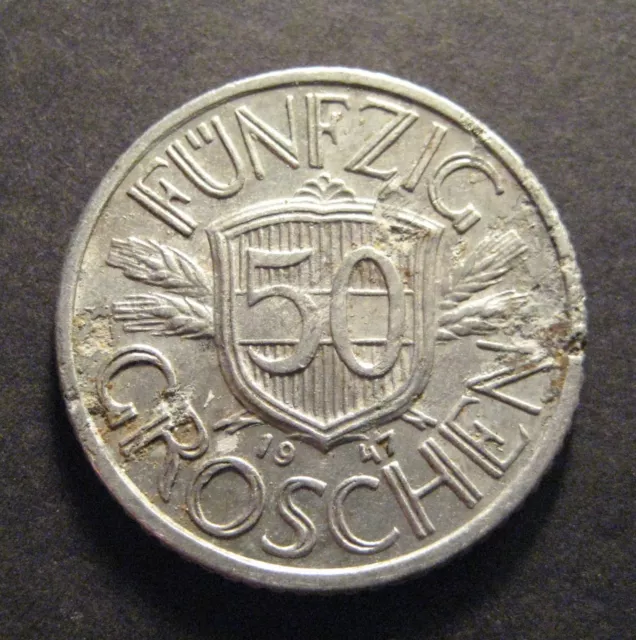 1947  Austria 50 Groschen  - KM# 2870 - * No Reserve * - (Q786)