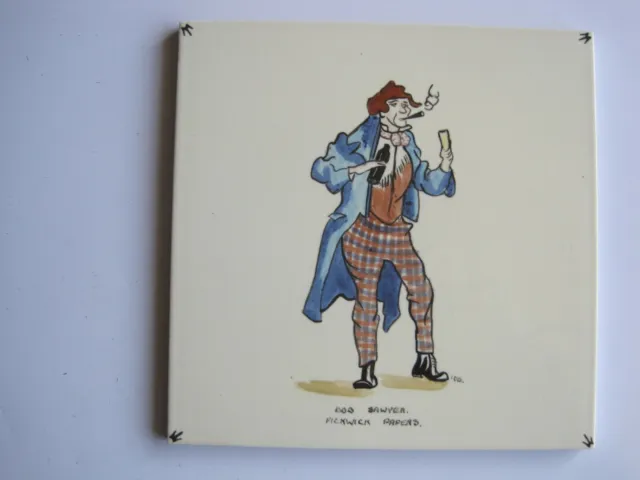Vintage 6" Tile - Bob Sawyer - Dickens Pickwick Papers - C1950 T & R Boote Ltd